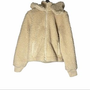 Abercrombie & Fitch Hooded Zip Up Teddy Coat